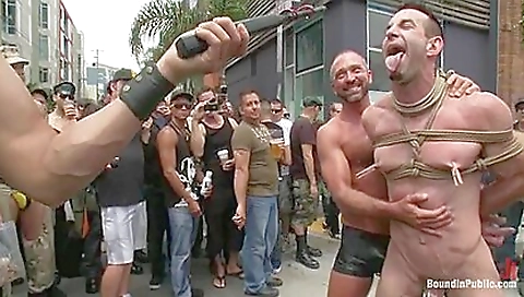 Busty bondage sex with a group of horny and kinky people