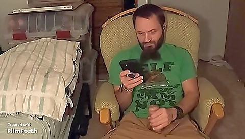 Solo film with a guy that is able to get a good feel for a big cock