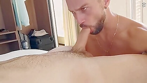 Tattooed hottie with a big cock is going to make you go wild