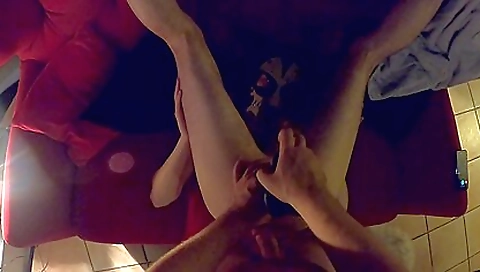 Costume fetish with girl who loves to take cum on her face
