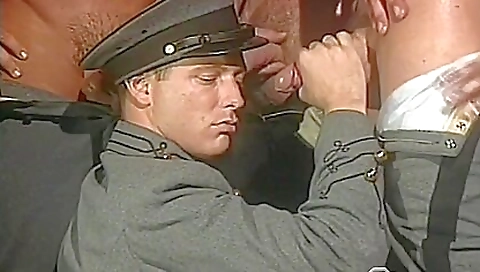 military hotties get fucked on the bed and do handjob