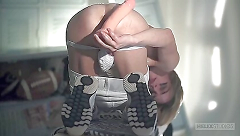 Sexy blonde with a nice face and a cute body gets fucked